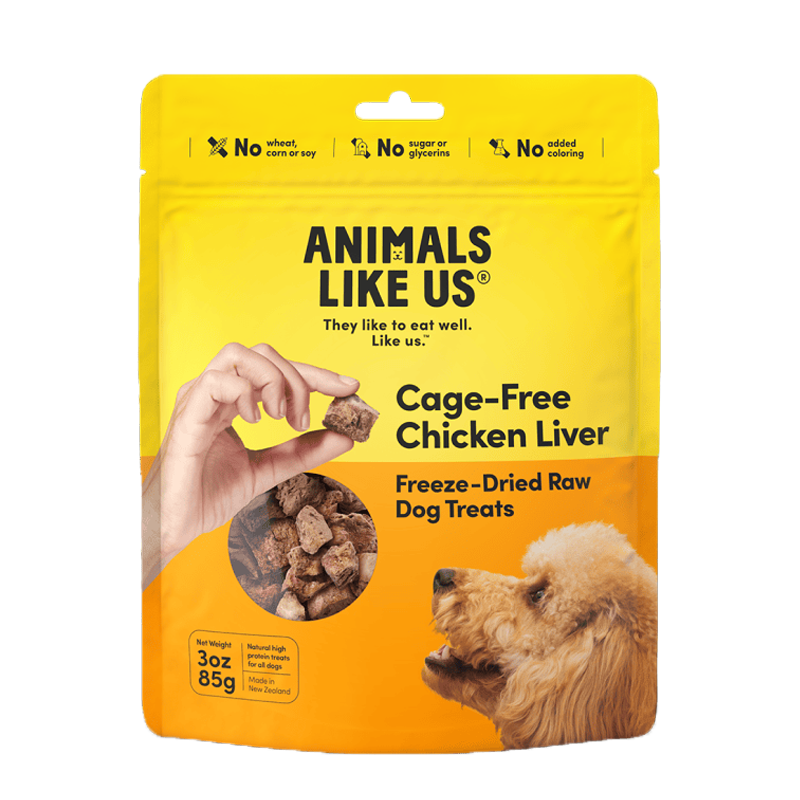 Animals Like Us Cage-Free Chicken Liver Freeze-Dried Raw Dog Treats 85g