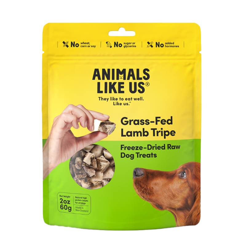 Animals Like Us Grass-Fed Lamb Tripe Freeze-Dried Raw Dog Treats 60g