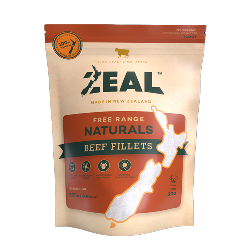 Zeal Free Range Beef Fillets Dog Treats 125g