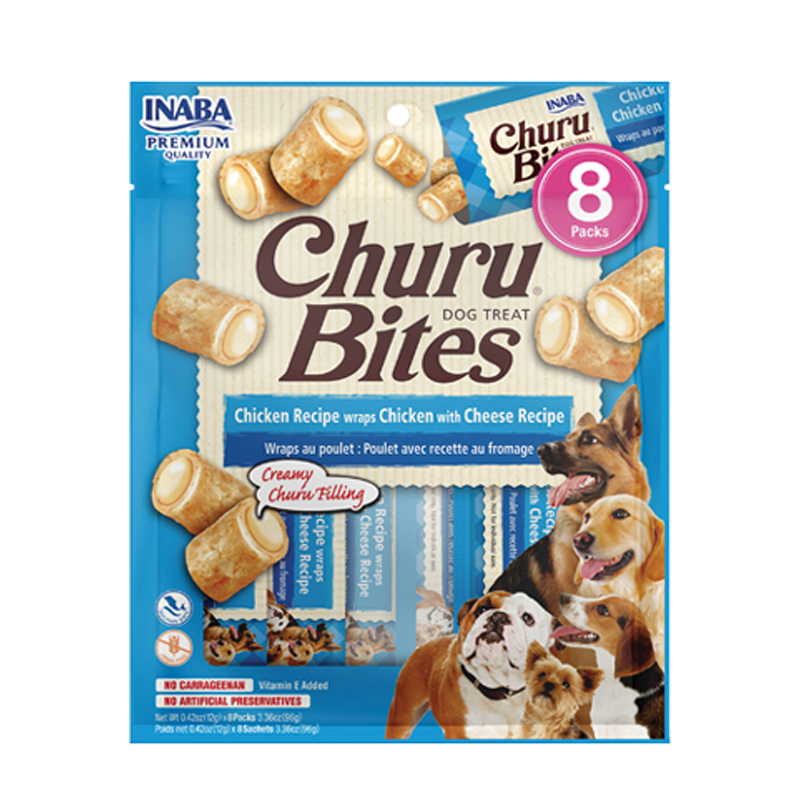Inaba Churu Bites Chicken wraps with Cheese Recipe Dog Treats 96g