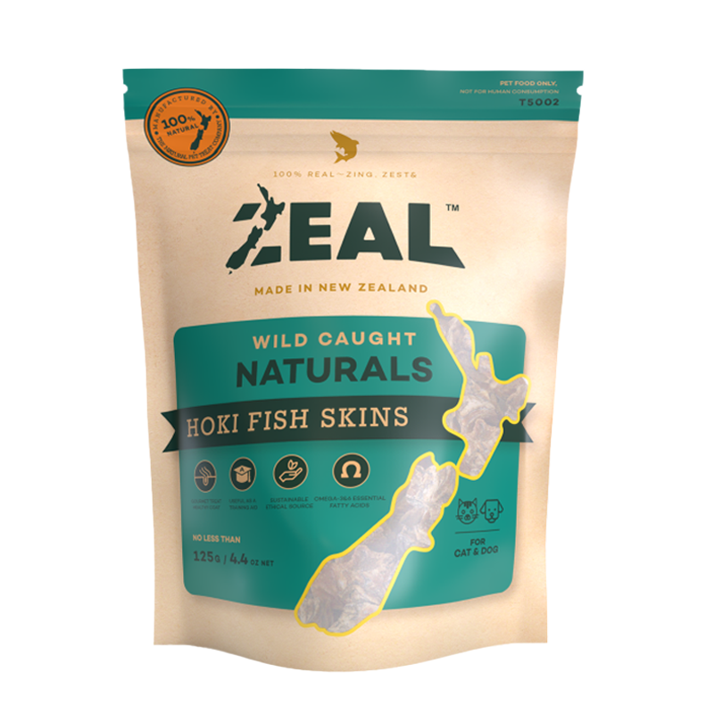 Zeal Wild Caught Hoki Skin Dog Treats 125g
