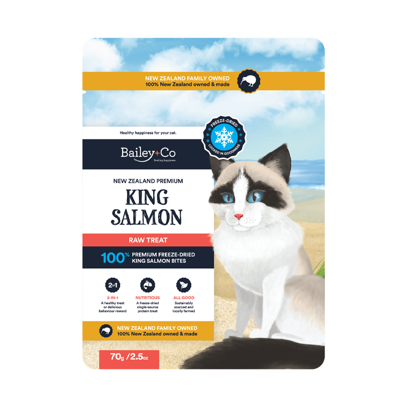 Bailey+Co NZ Premium King Salmon Raw Cat Treats 70g