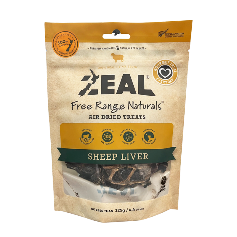 Zeal Free Range Sheep Liver Dog Treats 125g