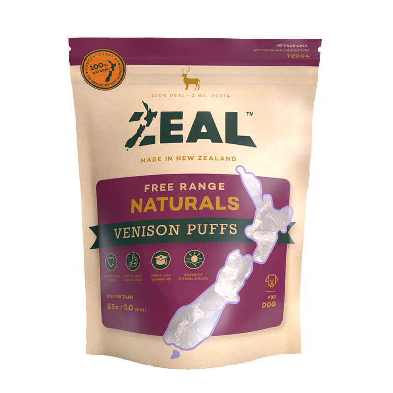 Zeal Free Range Venison Puff Dog Treats 85g