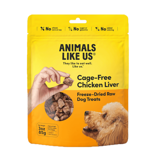 Animals Like Us Cage-Free Chicken Liver Freeze-Dried Raw Dog Treats 85g