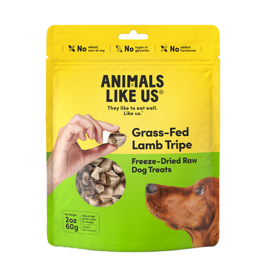 Animals Like Us Grass-Fed Lamb Tripe Freeze-Dried Raw Dog Treats 60g