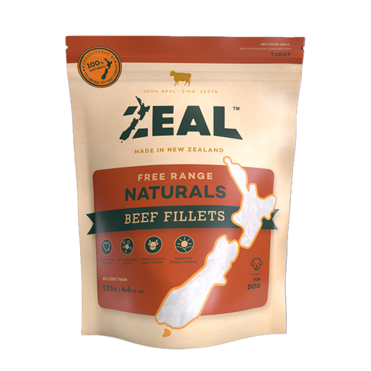 Zeal Free Range Beef Fillets Dog Treats 125g
