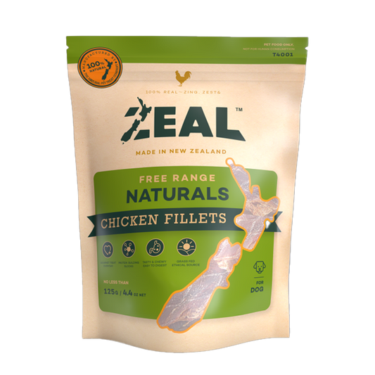 Zeal Free Range Chicken Fillets Dog Treats 125g
