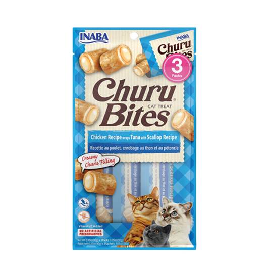 Inaba Churu Bites Chicken with Tuna & Scallop Cat Treats 30g
