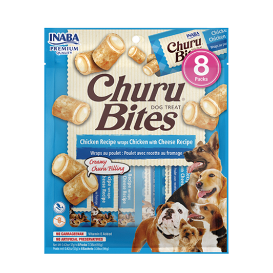 Inaba Churu Bites Chicken wraps with Cheese Recipe Dog Treats 96g