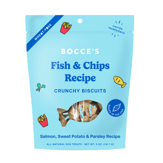 Bocce's Fish & Chips Dog Biscuits 5oz/142g