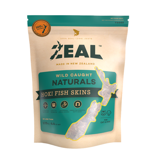 Zeal Wild Caught Hoki Skin Dog Treats 125g