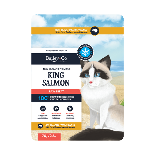 Bailey+Co NZ Premium King Salmon Raw Cat Treats 70g