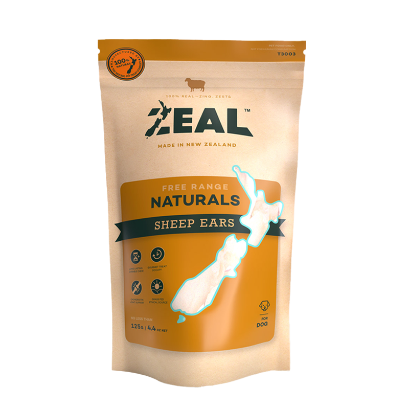 Zeal Free Range Sheep Ears Dog Chews 125g