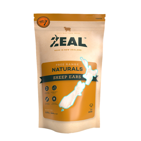Zeal Free Range Sheep Ears Dog Chews 125g