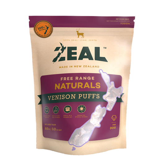 Zeal Free Range Venison Puff Dog Treats 85g