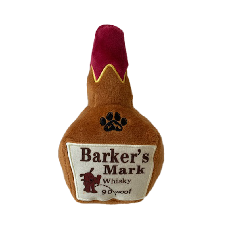 Whiskey Design Squeaky Plush Chew Toy