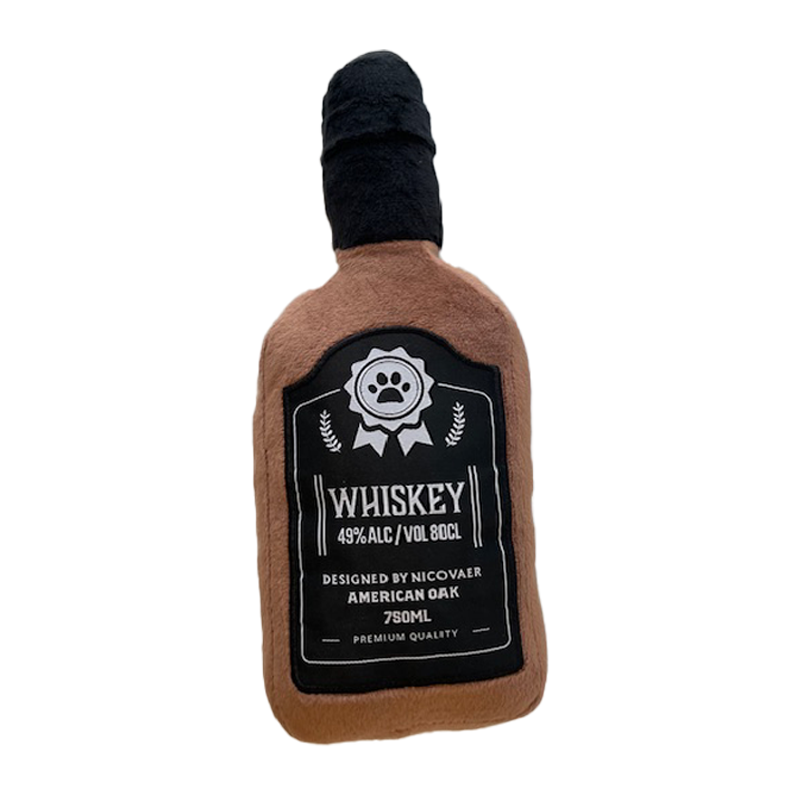Whiskey Design Squeaky Plush Chew Toy