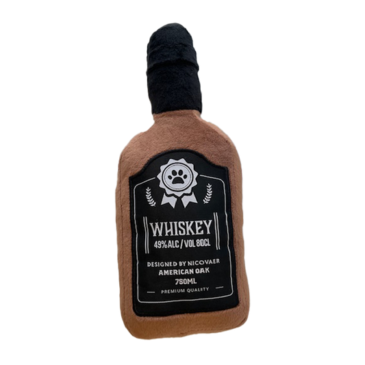 Whiskey Design Squeaky Plush Chew Toy